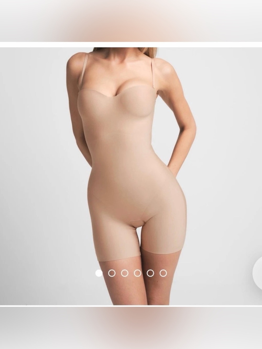 SKIMS BODY ZONED UNDERWIRE MID THIGH BODYSUIT BD-ONS-9547W Clay Tan Sz XL